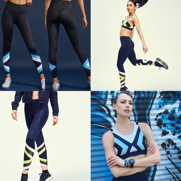 URBAN SAVAGE Color Block Diamond Legging + Bra Set / NWT - Picture 5 of 16